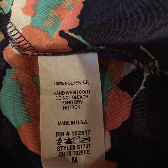 Soprano Navy Floral Hi-Lo Skirt Medium, M - Picture 5 of 9